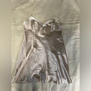 VICTORIA’S SECRET Y2K Beige & Cream Polka Dot Slip Dress Size Large